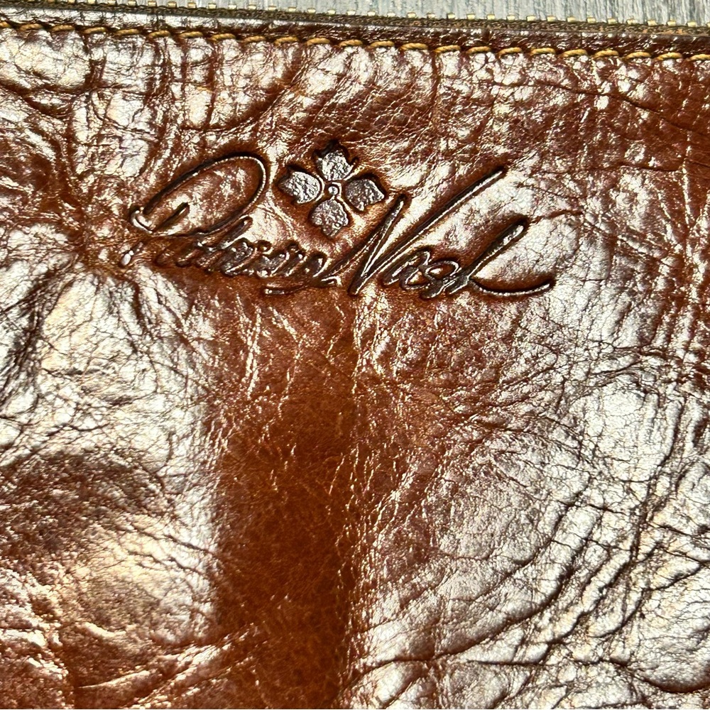Patricia Nash Clutch Wristlet Wallet In Brown  Leather 20x5